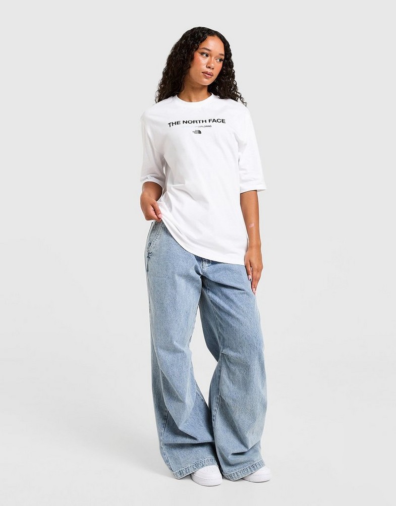 Koszulka, t-shirt damski THE NORTH FACE T-SHIRT W GRADIENT FLOW OVERSIZE NF0A8F7YFN41 Biały