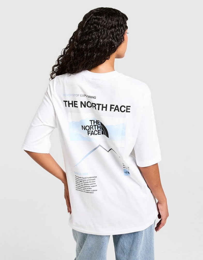 Koszulka, t-shirt damski THE NORTH FACE T-SHIRT W GRADIENT FLOW OVERSIZE NF0A8F7YFN41 Biały