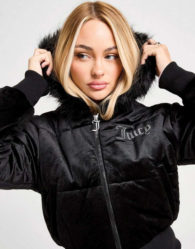 JUICY COUTURE КУРТКА DMNT FUR VLR HD JKT BLK JCJDW448101 | колір