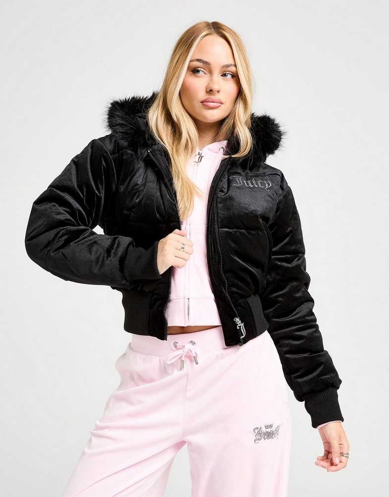 JUICY COUTURE КУРТКА DMNT FUR VLR HD JKT BLK JCJDW448101 | колір