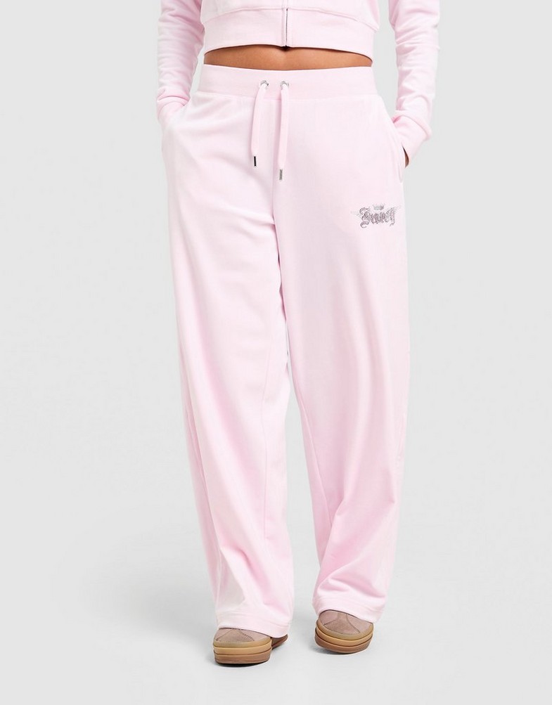 Жіночі штани JUICY COUTURE ШТАНИ ANGEL VLR DMNT WIDE PANT PNK JCJDW440381 Рожевий