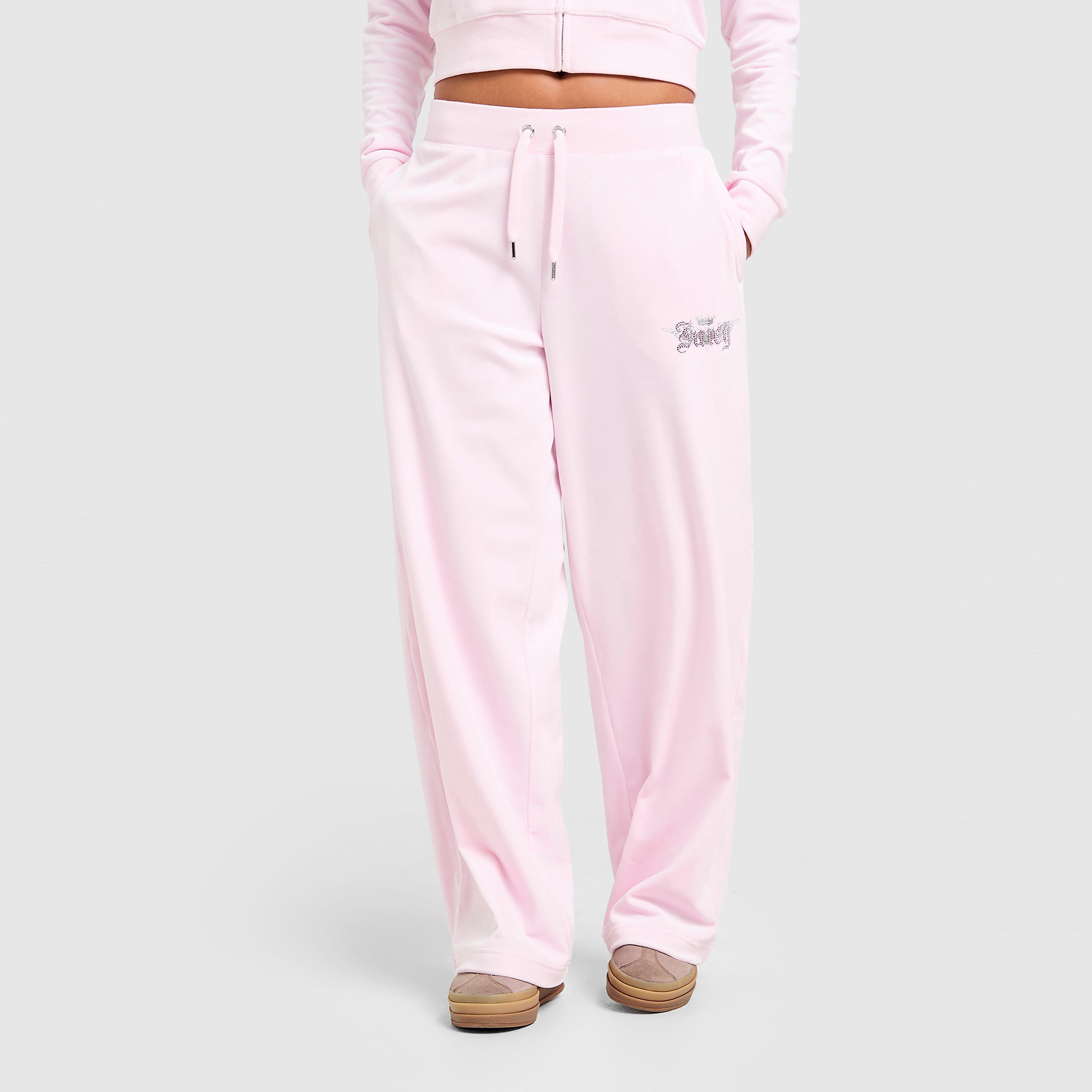 JUICY COUTURE SPODNIE ANGEL VLR DMNT WIDE PANT PNK