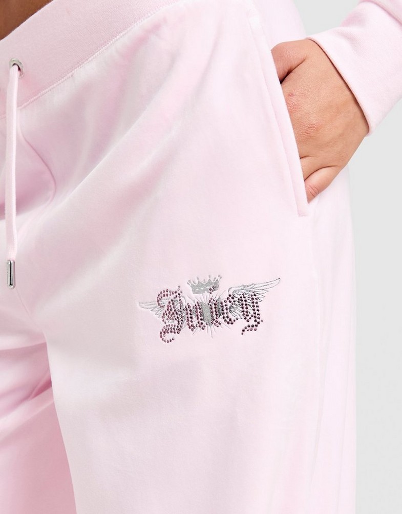 Жіночі штани JUICY COUTURE ШТАНИ ANGEL VLR DMNT WIDE PANT PNK JCJDW440381 Рожевий