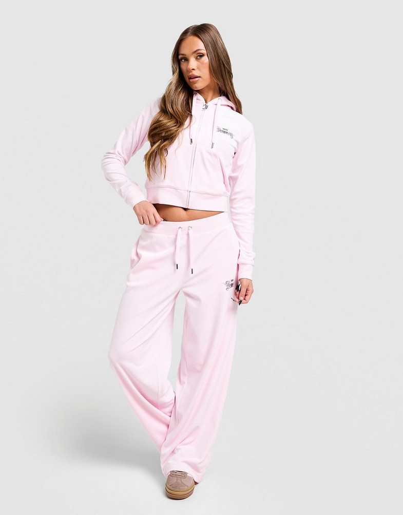 Жіночі штани JUICY COUTURE ШТАНИ ANGEL VLR DMNT WIDE PANT PNK JCJDW440381 Рожевий