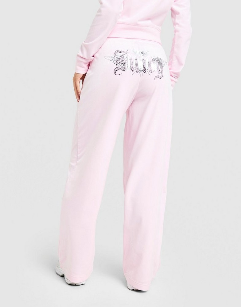Жіночі штани JUICY COUTURE ШТАНИ ANGEL VLR DMNT WIDE PANT PNK JCJDW440381 Рожевий