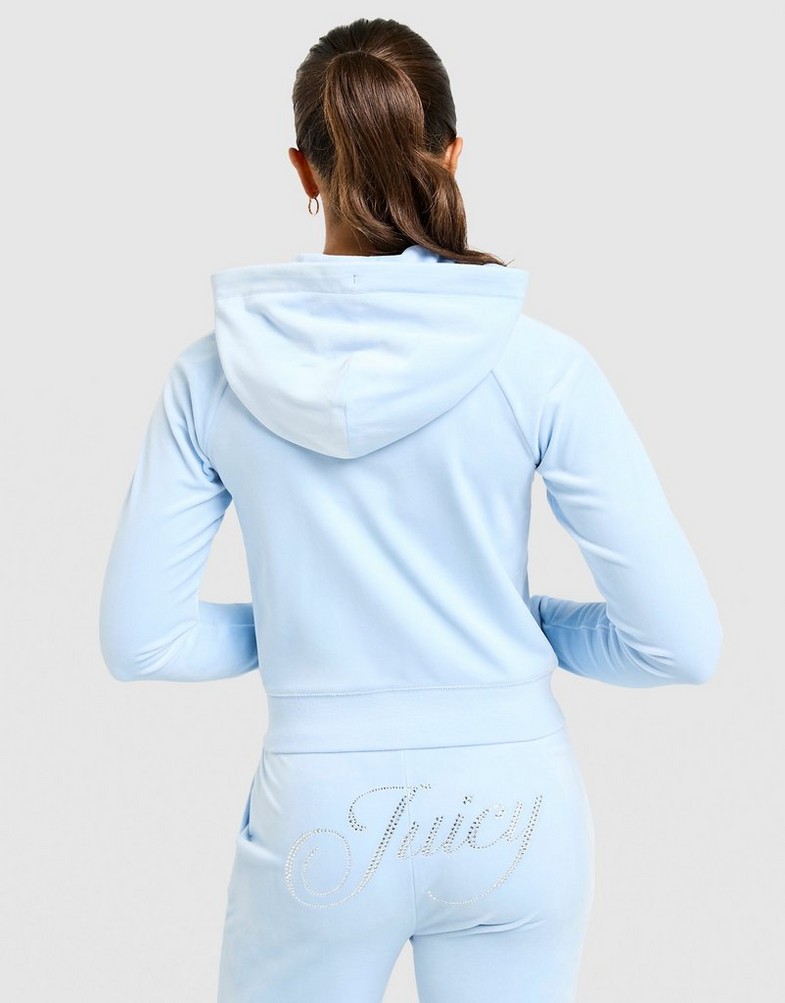 Bluza damska JUICY COUTURE BLUZA ROZPINANA Z KAPTUREM SCRIPT VL JCJDW451134 Niebieski