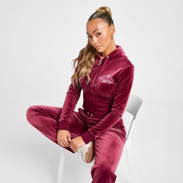 Ženski gornji dio trenirke JUICY COUTURE VESTA RASKOPČANA   S KAPULJAČOM CROWN VLR