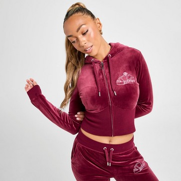 Ženski gornji dio trenirke JUICY COUTURE VESTA RASKOPČANA   S KAPULJAČOM CROWN VLR