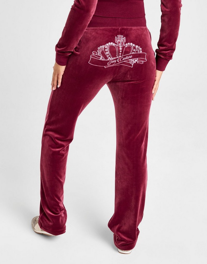 Pantaloni pentru femei JUICY COUTURE PANTALONI  CROWN VLR PANT D'RED JCJDW415485 Bordo