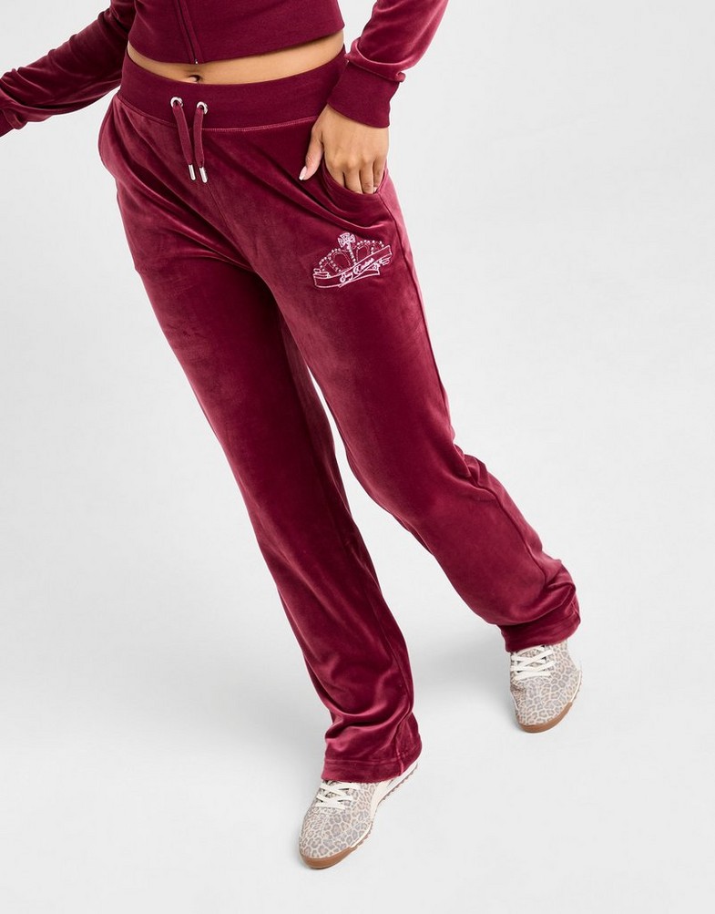 Pantaloni pentru femei JUICY COUTURE PANTALONI  CROWN VLR PANT D'RED JCJDW415485 Bordo