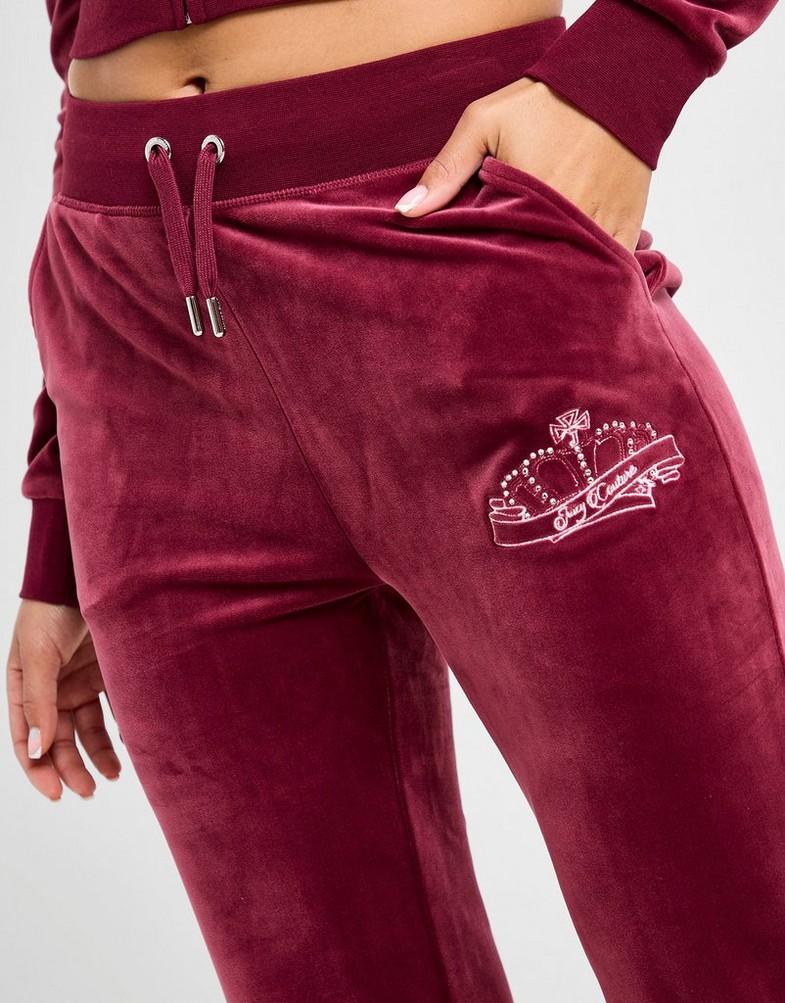 Pantaloni pentru femei JUICY COUTURE PANTALONI  CROWN VLR PANT D'RED JCJDW415485 Bordo