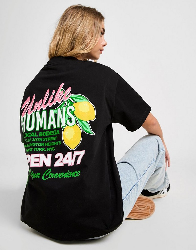 Koszulka, t-shirt damski UNLIKE HUMANS T-SHIRT LEMONS TSHT ULHTW10291007 Czarny