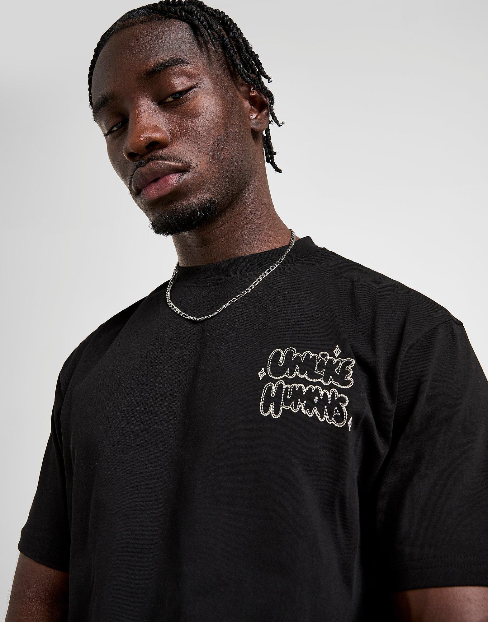 Koszulka, t-shirt męski UNLIKE HUMANS T-SHIRT REGENT TEE BLK-BLK ULHTM10313007 Czarny