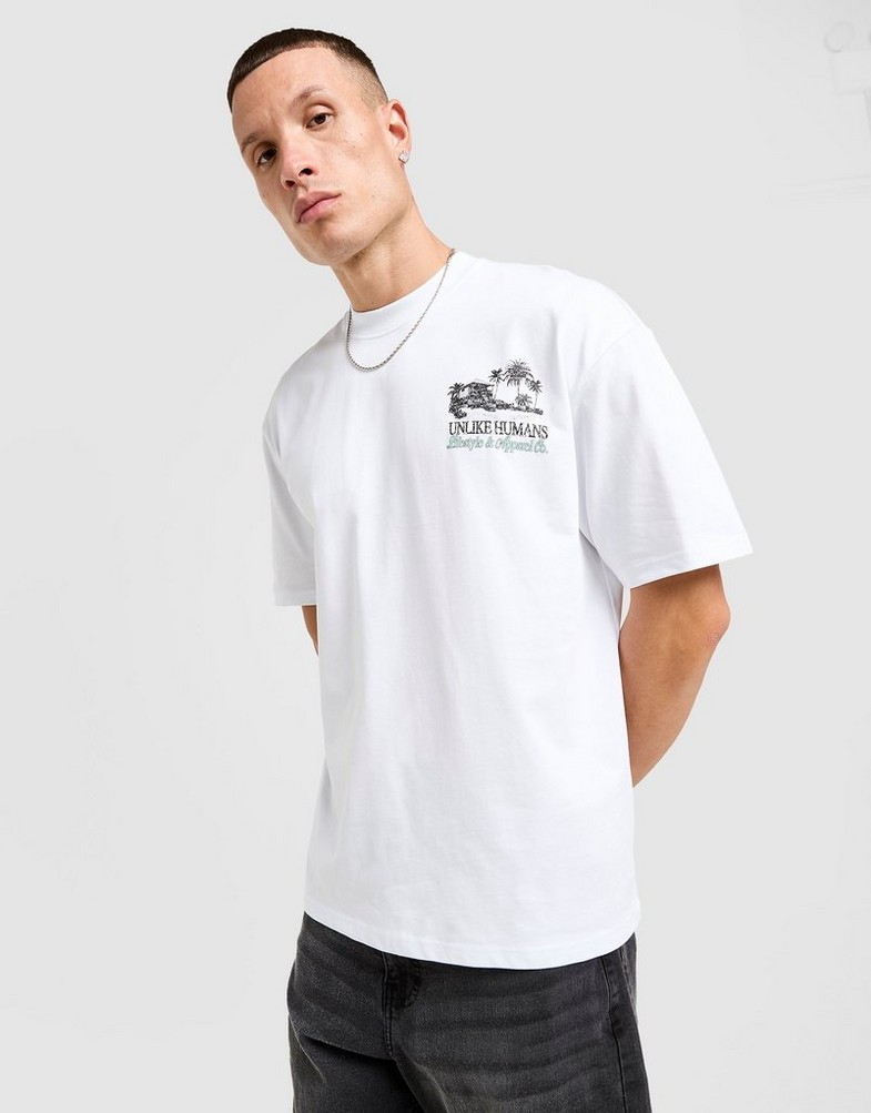 Tricou pentru bărbați UNLIKE HUMANS TRICOU SHACK TEE WHT-WHT ULHTM10316010 Alb