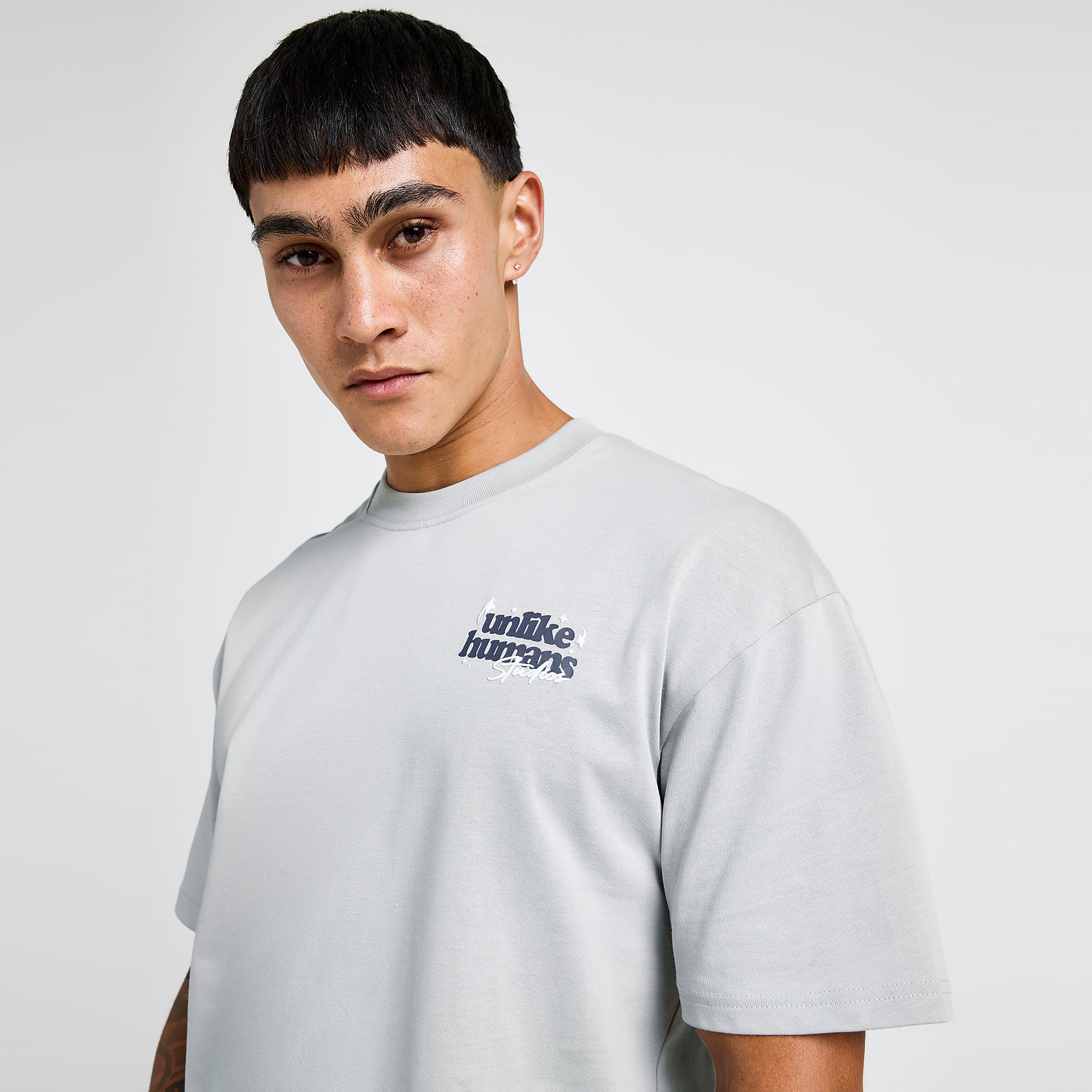 Férfi póló UNLIKE HUMANS PÓLÓ CRAFTED TEE GRY-HIR