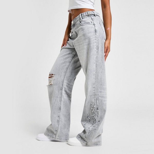 HOODRICH SPODNIE SPARK APPLIQ JEAN L'GRY