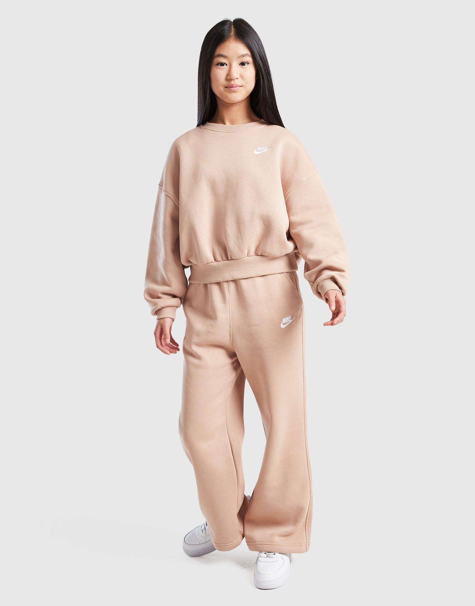 Dječji gornji dio trenirke NIKE VESTA G NSW CLUB FLC BXY CRW LBR FZ9244-200 smeđa