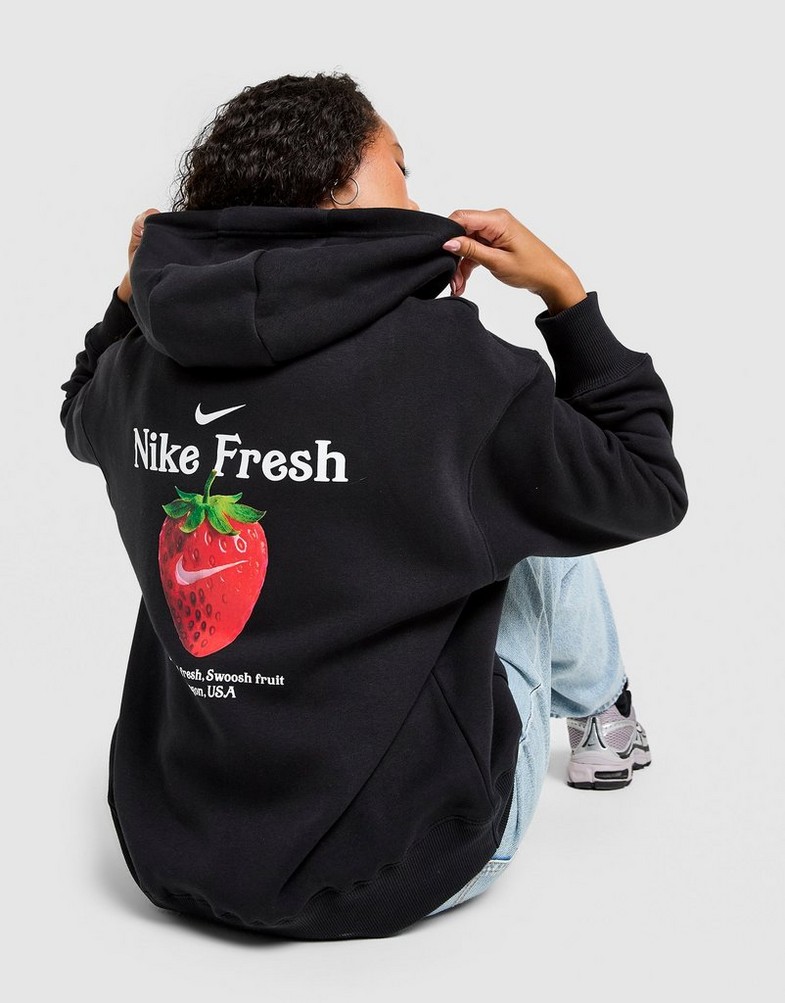 Дамска блуза NIKE СУИТЧЪР С КАЧУЛКА W NSW FRT OS PO STWBRY HD IQ3345-010 Черен