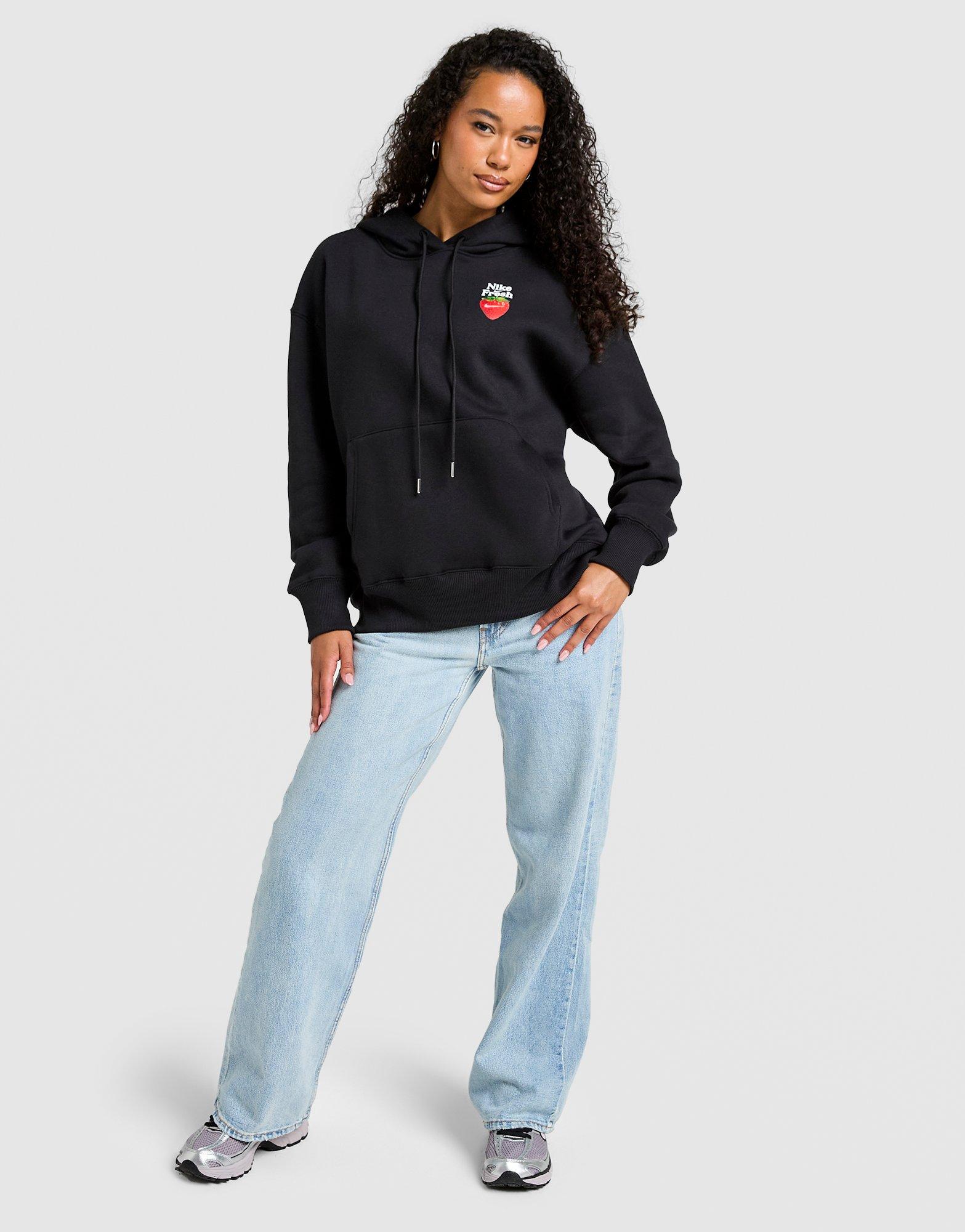 Moteriškas džemperis NIKE DŽEMPERIS SU GOBTUVU   W NSW FRT OS PO STWBRY HD IQ3345-010 Juoda