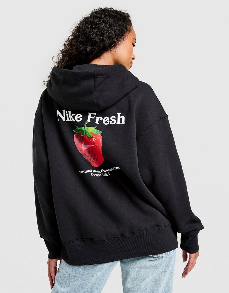 Дамска блуза NIKE СУИТЧЪР С КАЧУЛКА W NSW FRT OS PO STWBRY HD IQ3345-010 Черен