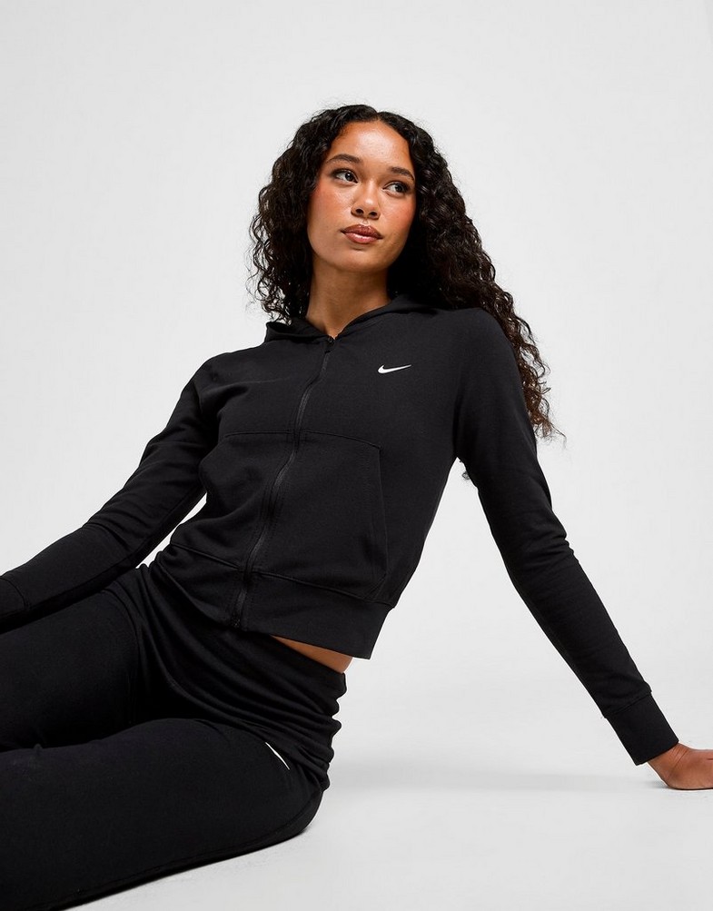 Női pulóver NIKE PULÓVER CIPZÁRAS KAPUCNIS W NSW FZ HD LS TOP IQ1435-010 Fekete