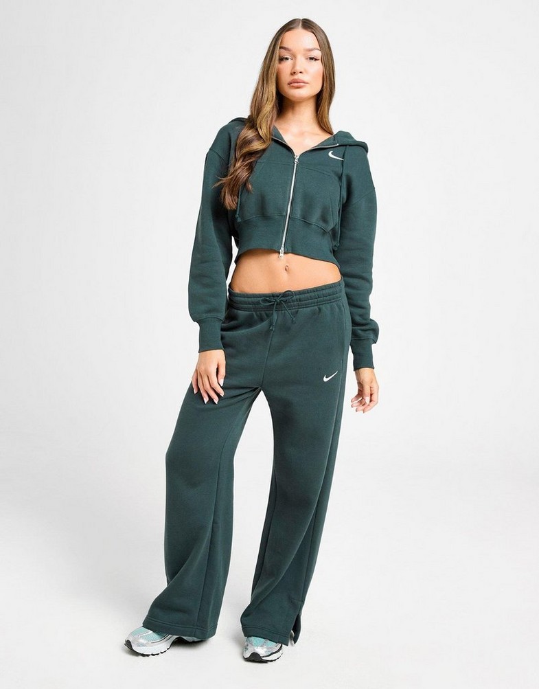 Bluză pentru femei NIKE BLUZĂ CU GLUGĂ W NSW PHNX FLC CRP HV2426-390 Verde