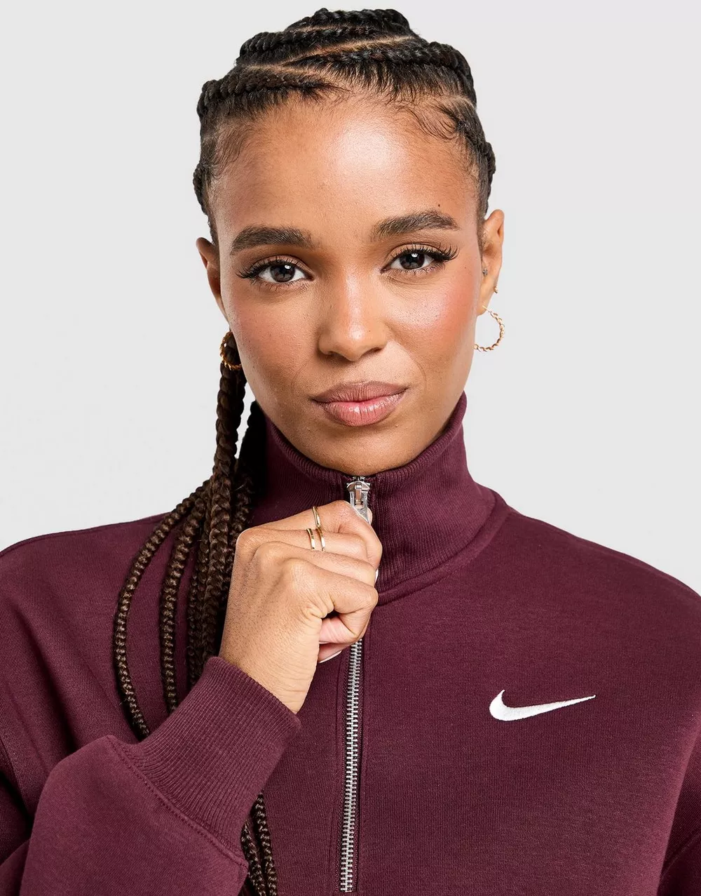 NIKE КОФТА НА БЛИСКАВЦІ З КАПЮШОНОМ   W NSW PHNX FLC CRP, фото 1 з 5
