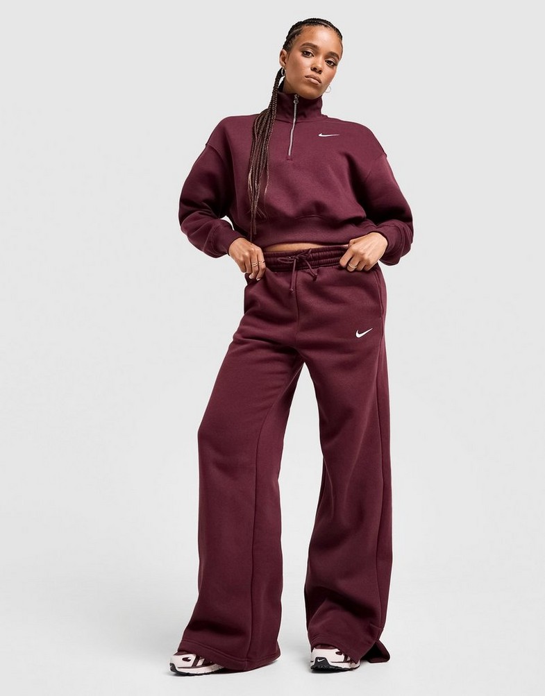 Moteriškos kelnės NIKE KELNĖS W NSW PHNX FLC HR PANT WIDE 2 IH1011-652 Vyšninė