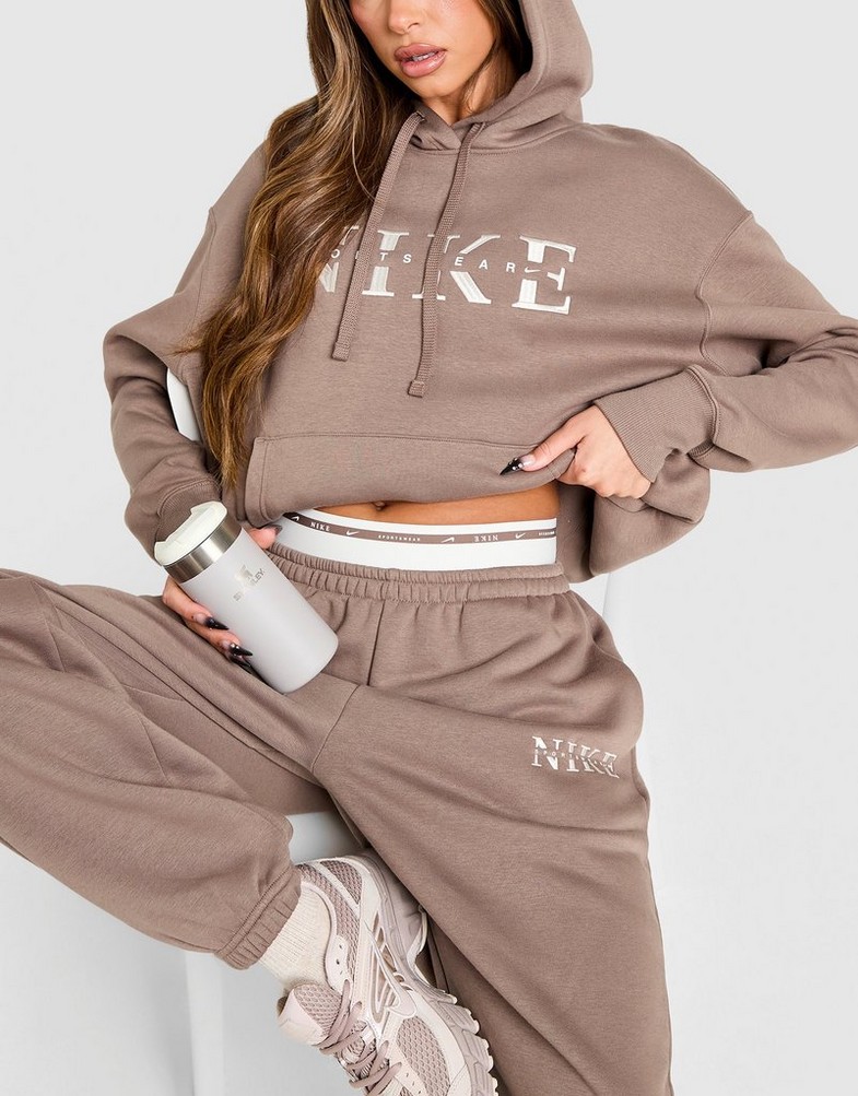 Dámska mikina NIKE MIKINA S KAPUCŇOU W NSW PHNX FLC PO HOOD GLS IH4054-214 Hnedá