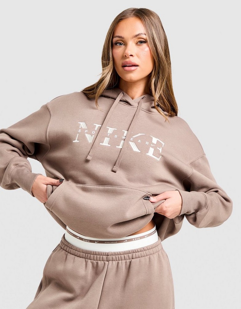 Dámska mikina NIKE MIKINA S KAPUCŇOU W NSW PHNX FLC PO HOOD GLS IH4054-214 Hnedá