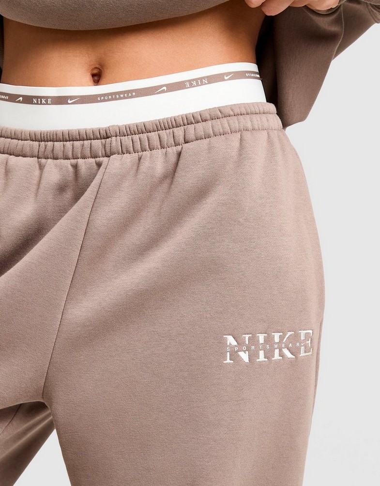NIKE SPODNIE W NSW PHNX FLC HR PANT GLS IH4055-214 Brązowy