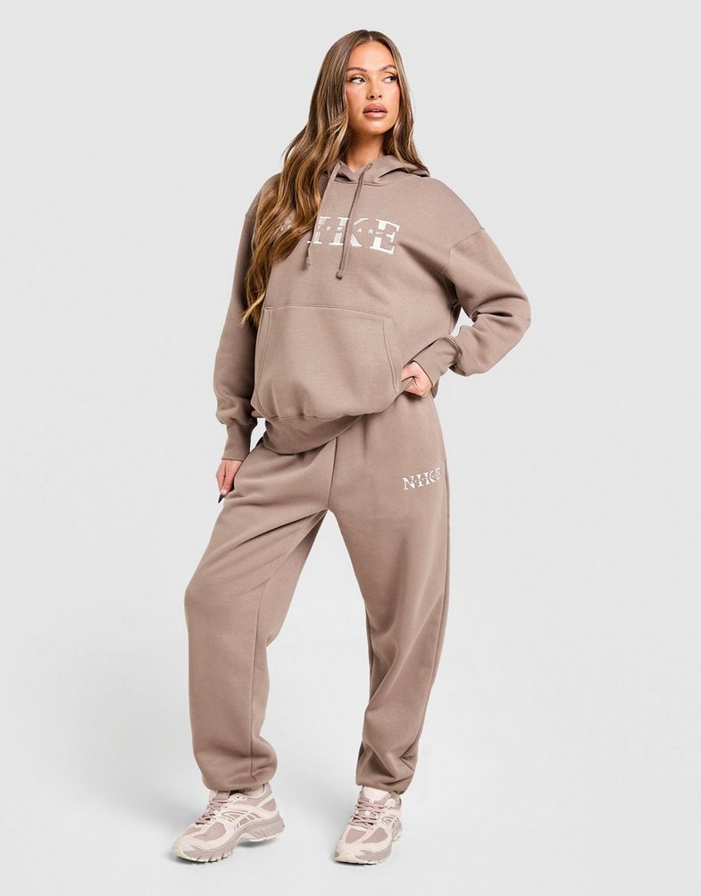 NIKE SPODNIE W NSW PHNX FLC HR PANT GLS IH4055-214 Brązowy