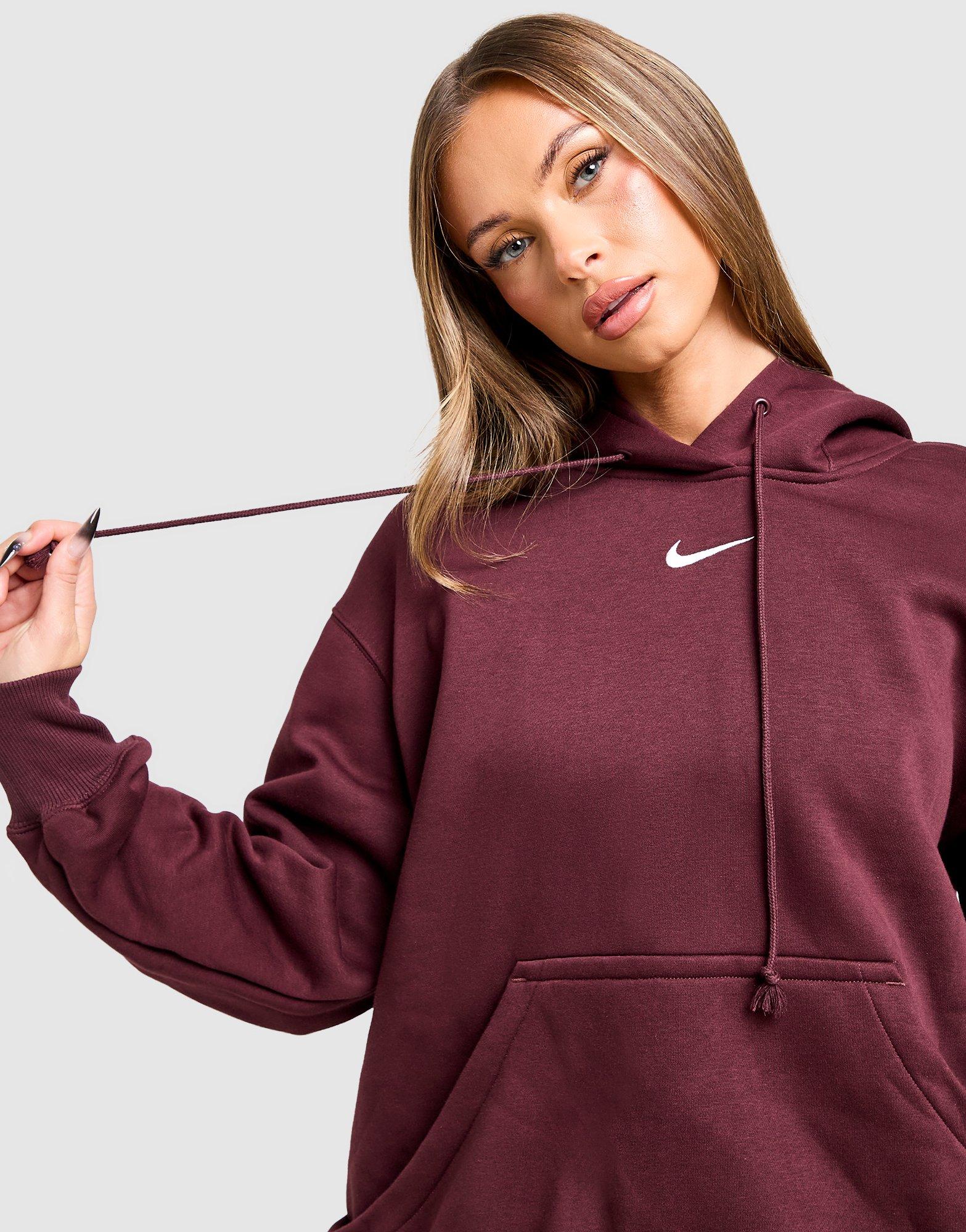 Dámska mikina NIKE MIKINA S KAPUCŇOU W NSW PHNX FLC OS PO HOODIE DQ5860-652 Bordová