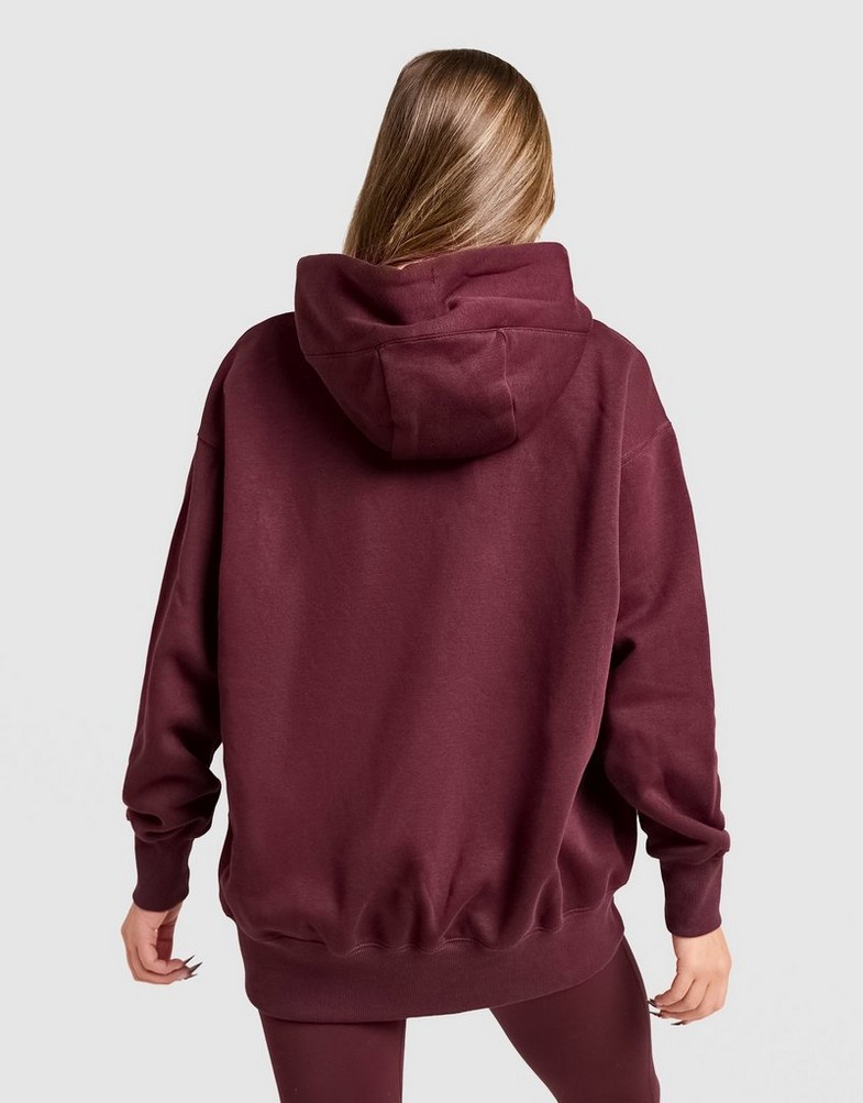 Bluză pentru femei NIKE BLUZĂ CU GLUGĂ W NSW PHNX FLC OS PO HOODIE DQ5860-652 Bordo