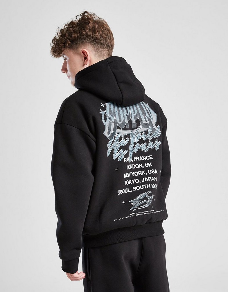 Detská mikina SUPPLY&DEMAND MIKINA S KAPUCŇOU CHROME STAR OH HD SUPTJB17926007 Čierna