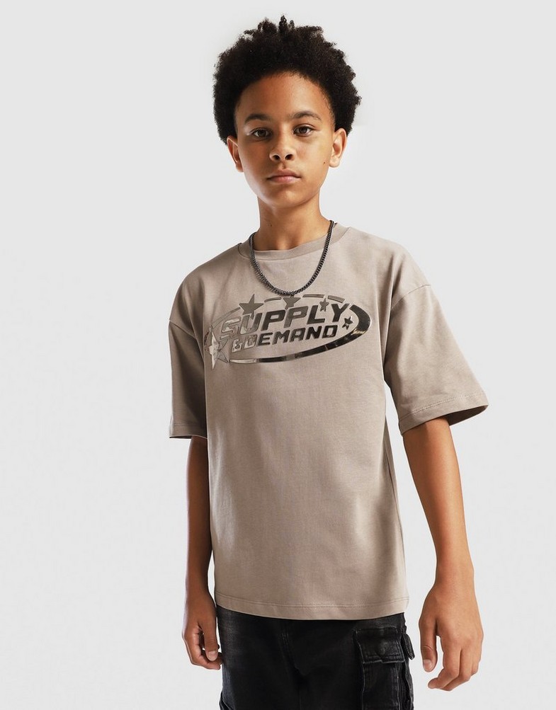 Koszulka, t-shirt dziecięcy SUPPLY&DEMAND T-SHIRT OVAL TEE SUPTJB17827866 Brązowy