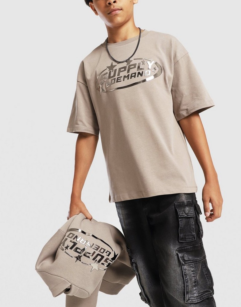 Koszulka, t-shirt dziecięcy SUPPLY&DEMAND T-SHIRT OVAL TEE SUPTJB17827866 Brązowy