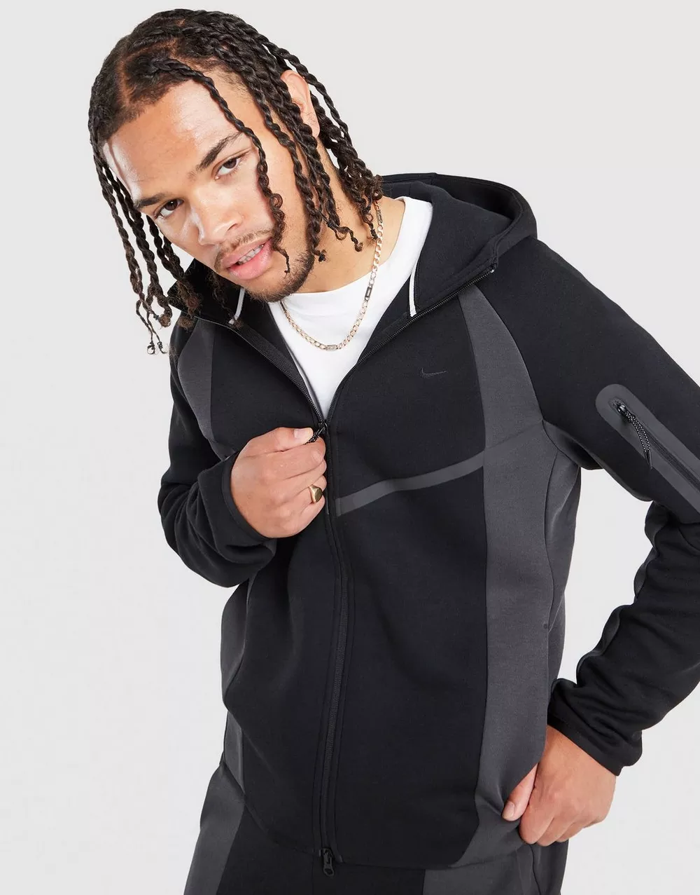 NIKE КОФТА НА БЛИСКАВЦІ З   КАПЮШОНОМ M NK TECH FLC PRO, фото 1 з 6
