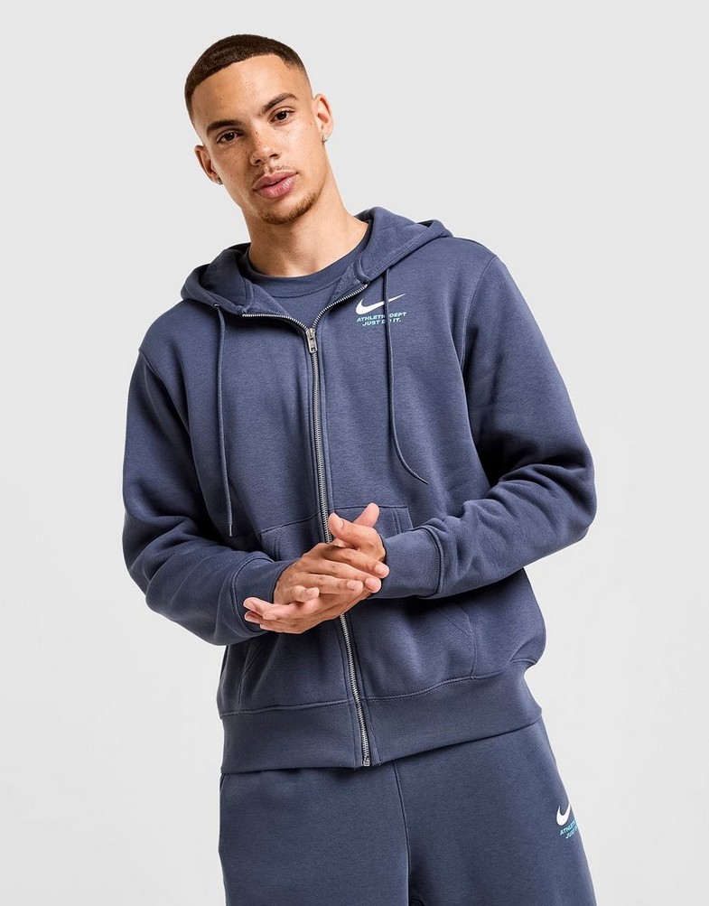 Bluză pentru bărbați NIKE BLUZĂ M CLUB FLC FZ HOODIE C IQ2761-437 Albastru