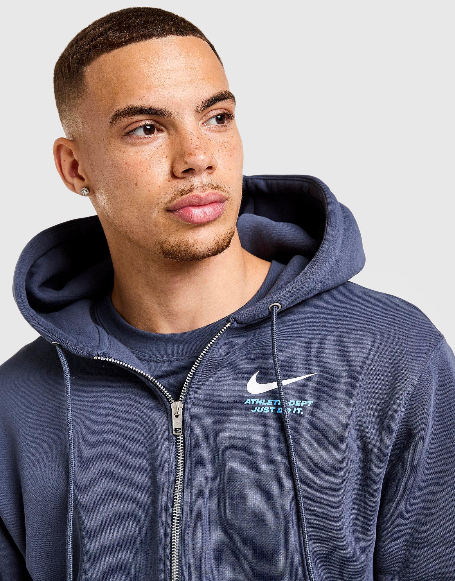 Férfi pulóverek NIKE PULÓVER CIPZÁRAS M CLUB FLC FZ HOODIE C IQ2761-437 Kék