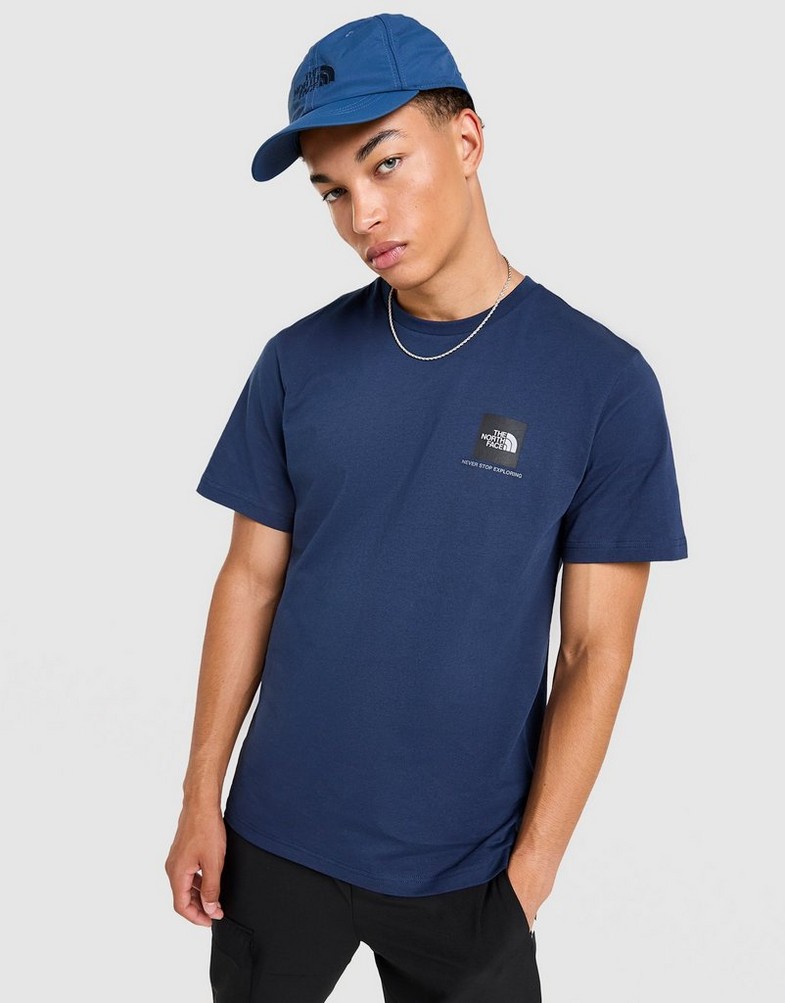 Koszulka, t-shirt męski THE NORTH FACE T-SHIRT M SMALL BOX REGULAR SS TEE NF0A8GXP92A1 Granatowy
