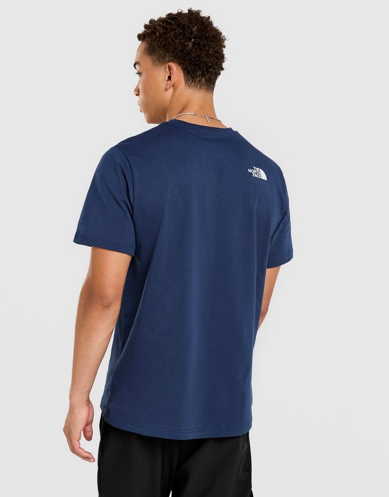 Koszulka, t-shirt męski THE NORTH FACE T-SHIRT M SMALL BOX REGULAR SS TEE NF0A8GXP92A1 Granatowy