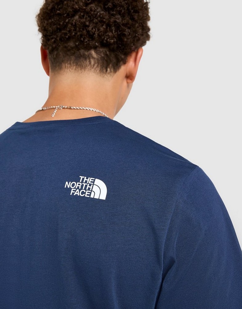 Koszulka, t-shirt męski THE NORTH FACE T-SHIRT M SMALL BOX REGULAR SS TEE NF0A8GXP92A1 Granatowy