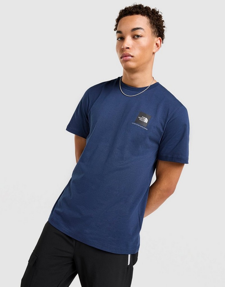 Koszulka, t-shirt męski THE NORTH FACE T-SHIRT M SMALL BOX REGULAR SS TEE NF0A8GXP92A1 Granatowy