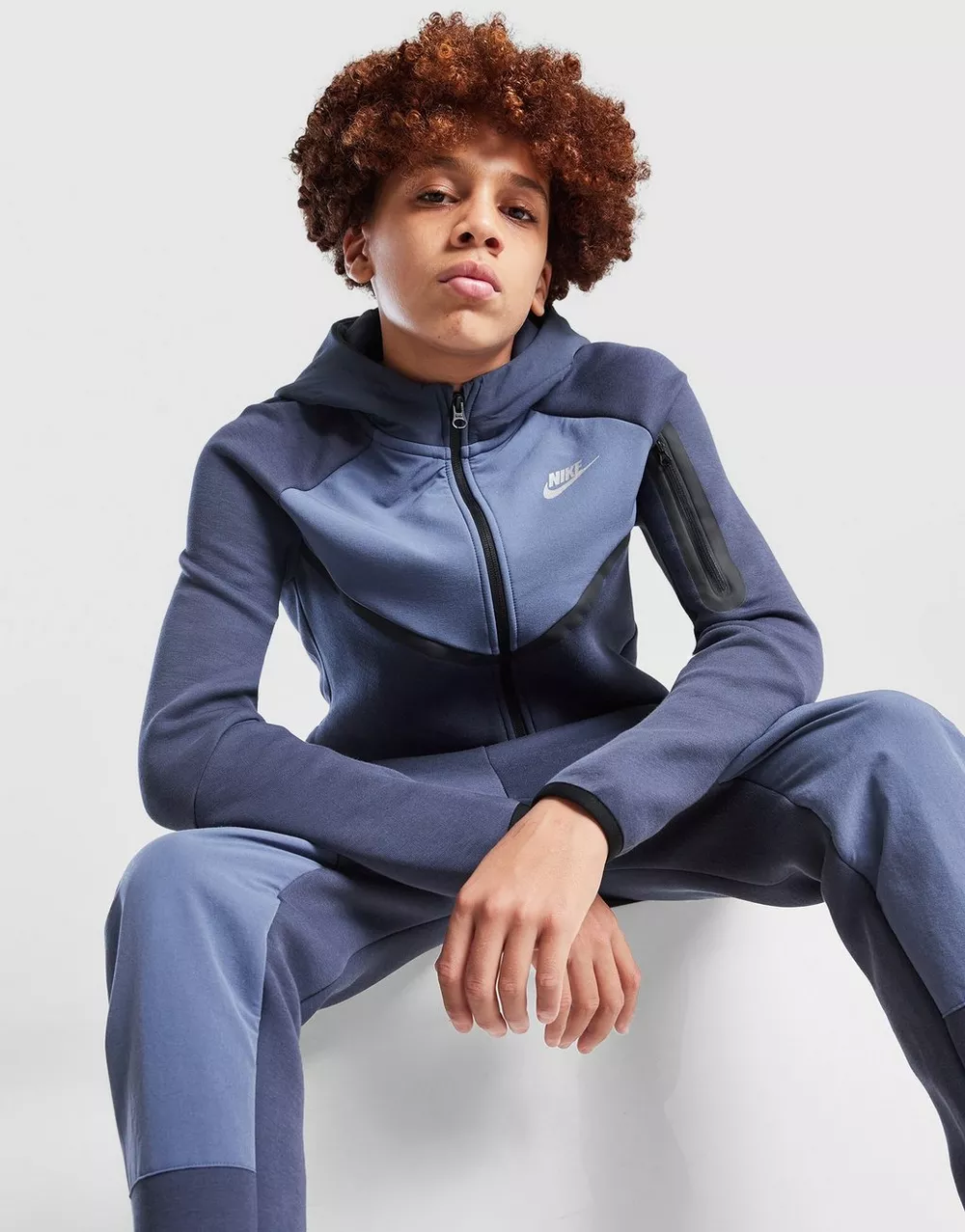 NIKE КОФТА З КАПЮШОНОМ B NSW TCH FLC MIX FZ, фото 1 з 7