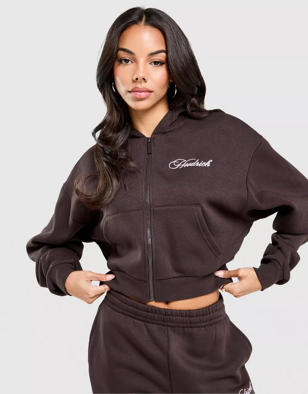 HOODRICH КОФТА НА БЛИСКАВЦІ   З КАПЮШОНОМ POISE CROP FZ, фото 1 з 5