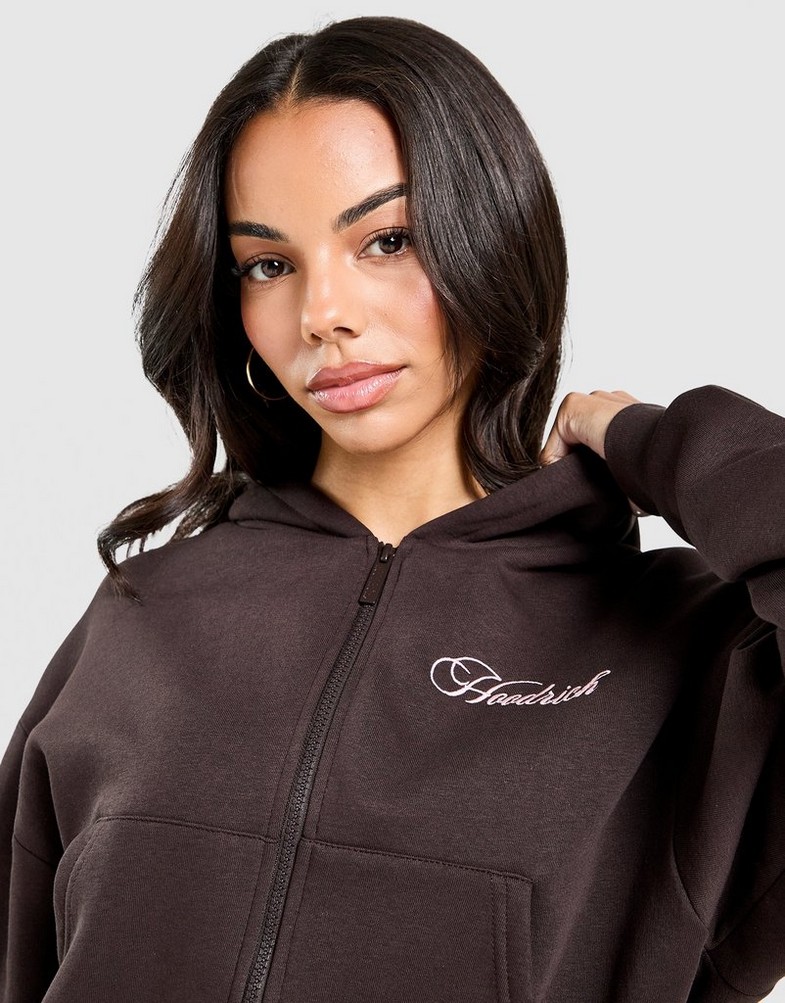 Női pulóver HOODRICH PULÓVER CIPZÁRAS KAPUCNIS POISE CROP FZ HW04250267 Barna