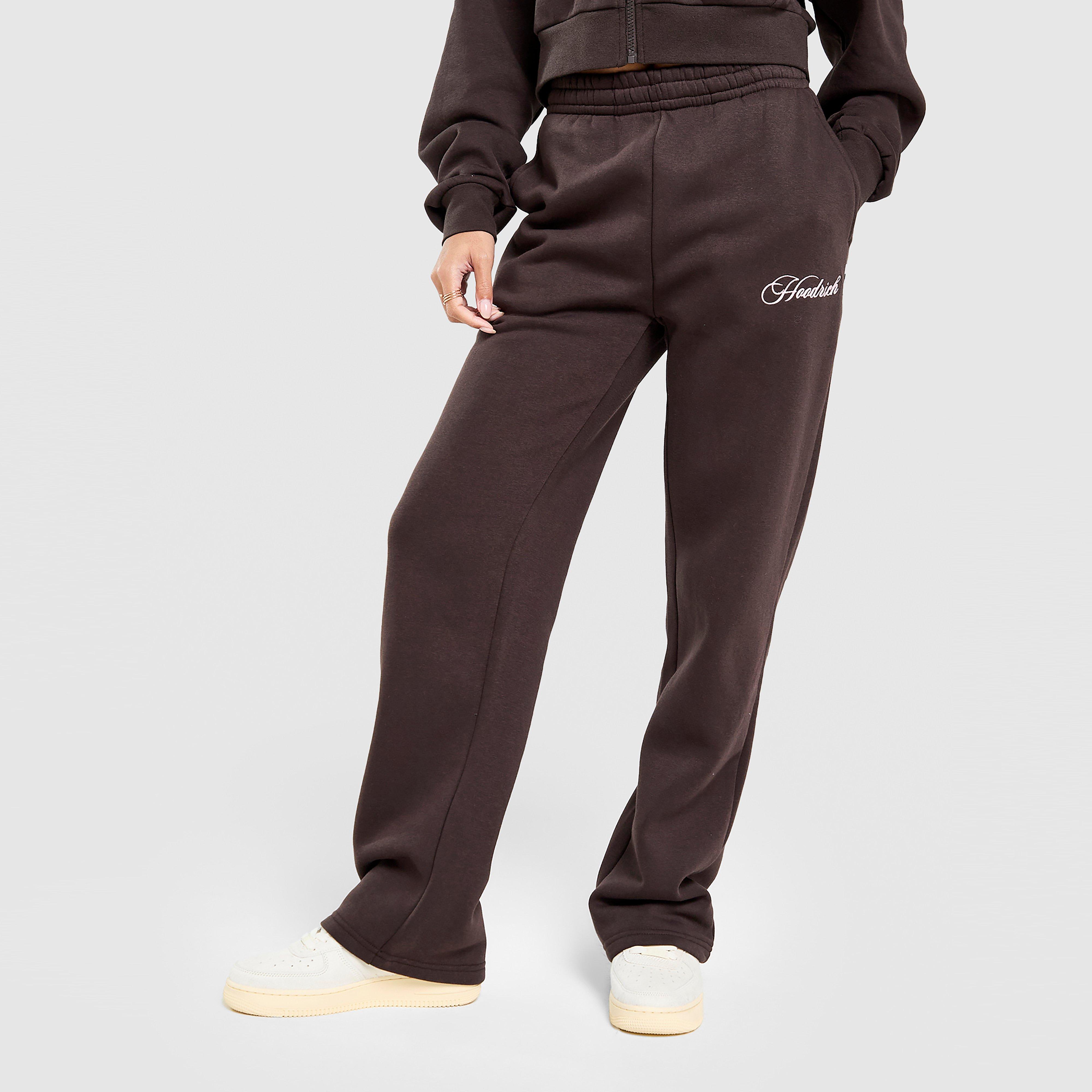 Dámske nohavice HOODRICH NOHAVICE  POISE WIDE LEG JOG BRN/PNK