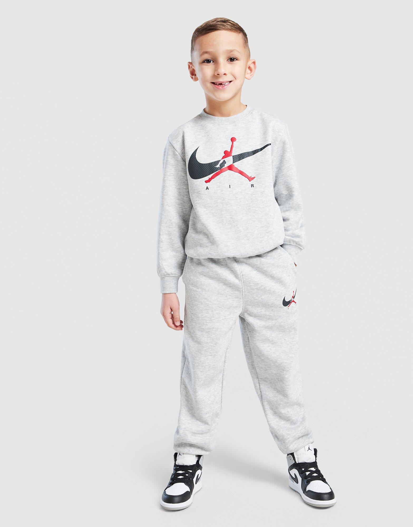 Dětská tepláková souprava JORDAN DRES MJ BRAND ARCH CREW PANT SET 85F704-G2H Šedá