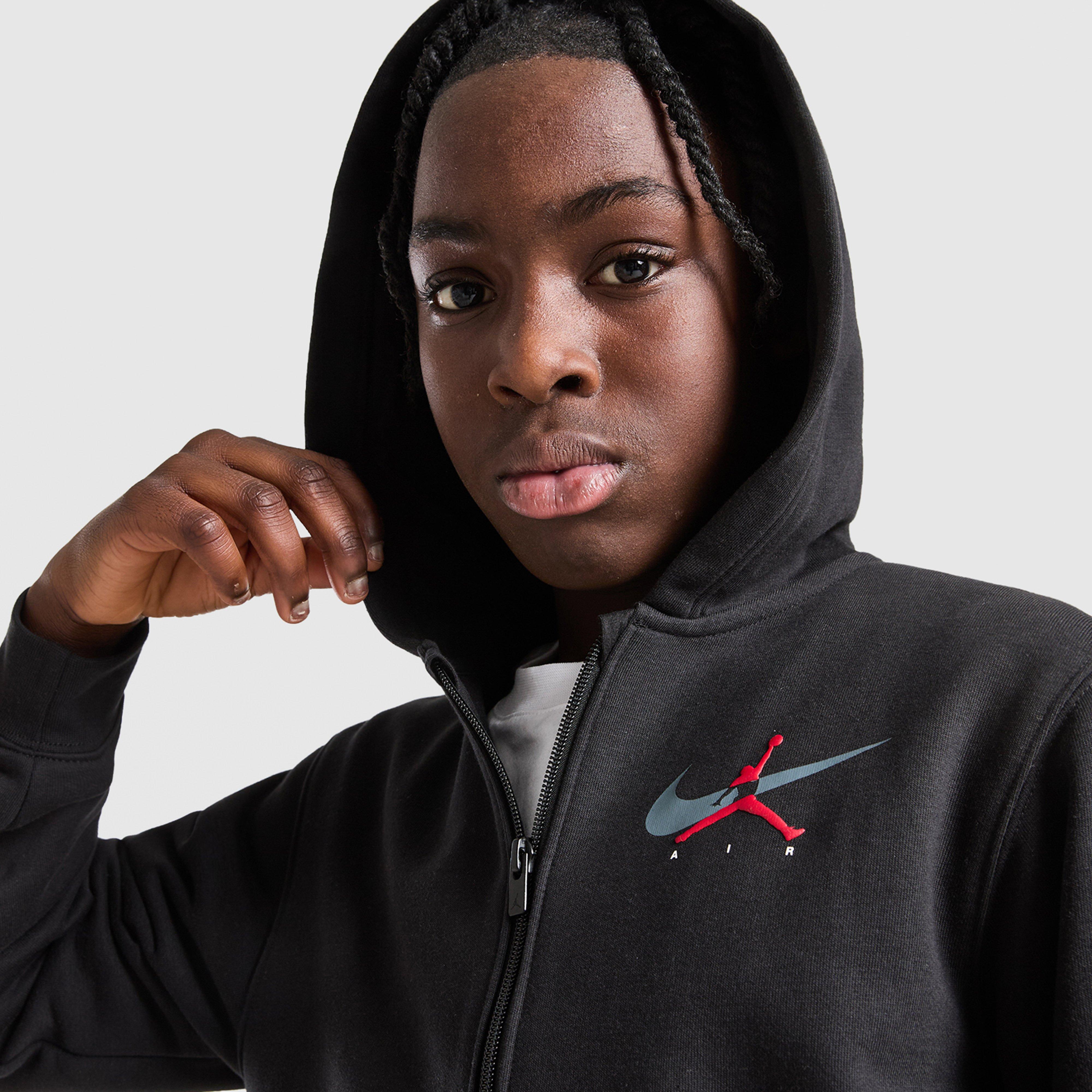 Gyerek pulóver JORDAN PULÓVER KAPUCNIS $ARCH FLC FZ BLK